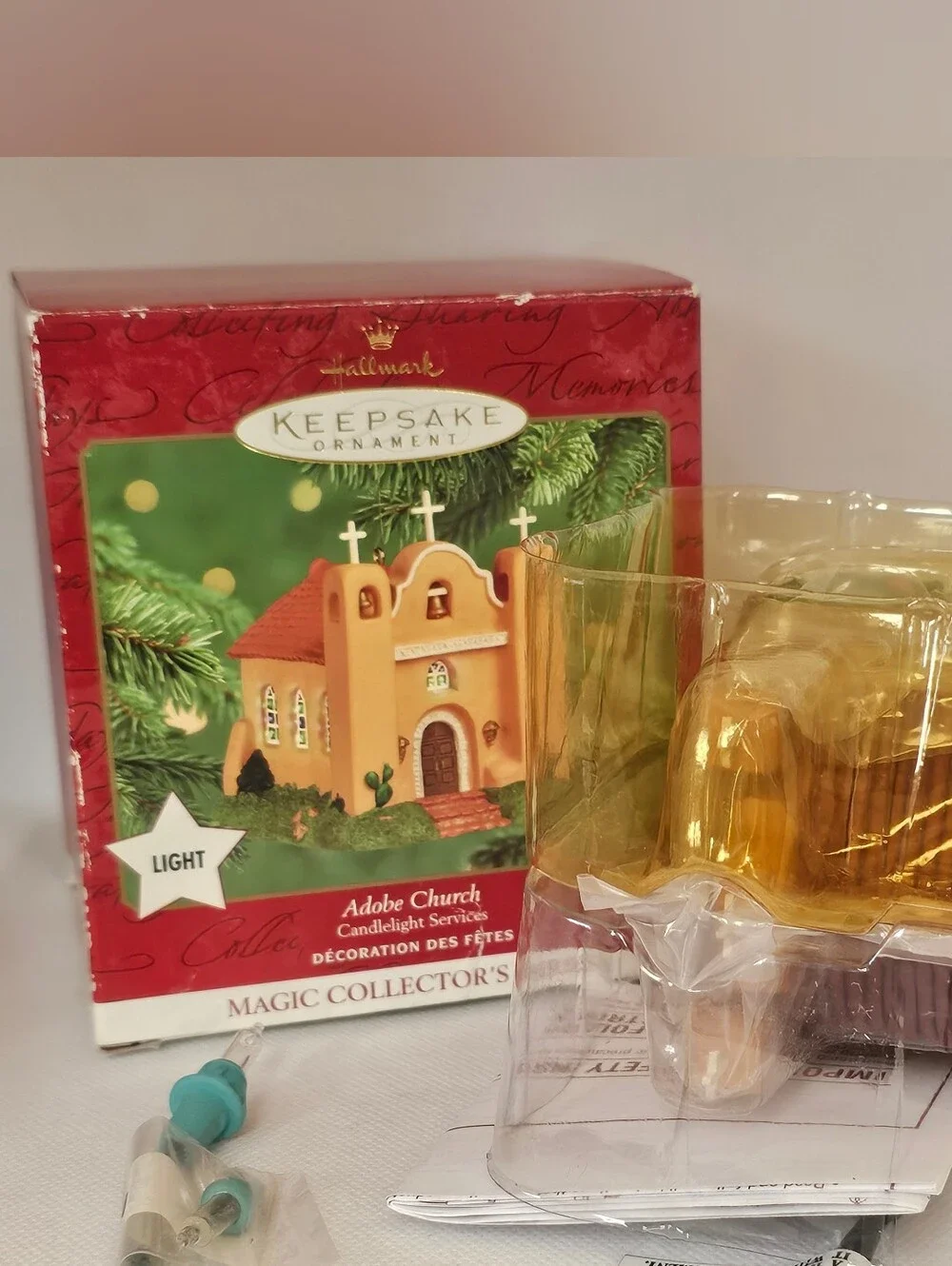 Hallmark Adobe Church Magic Christmas Ornament Series 3 Candlelight 2000 Light